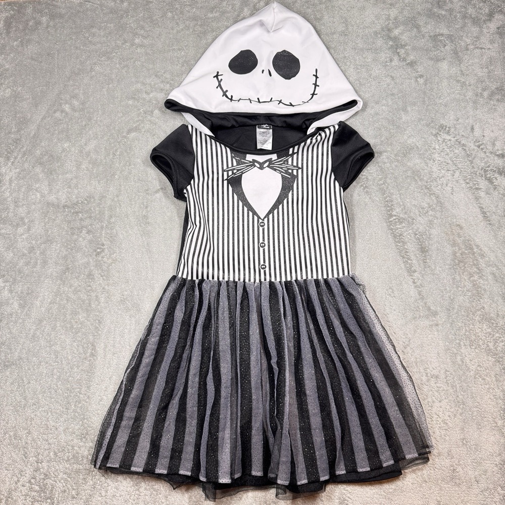 Nightmare Before Christmas Jack Skellington Girls Hooded Dress Size 10 12